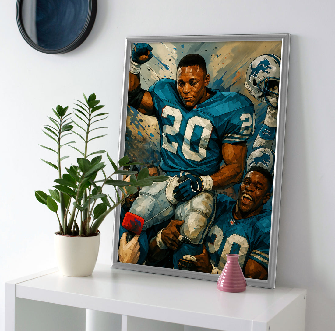 Barry Sanders Poster canvas painting wall art print lions decor