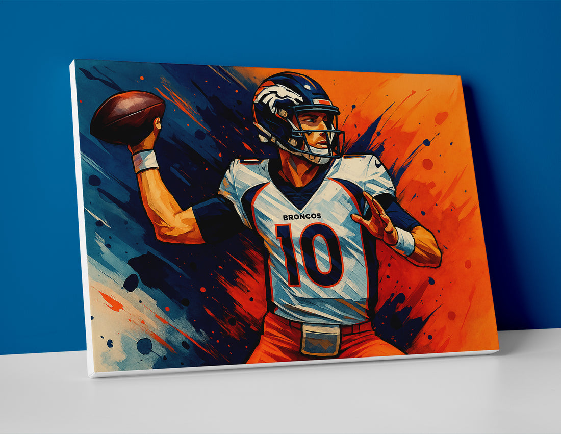 Bo Nix Broncos poster canvas wall art print decor