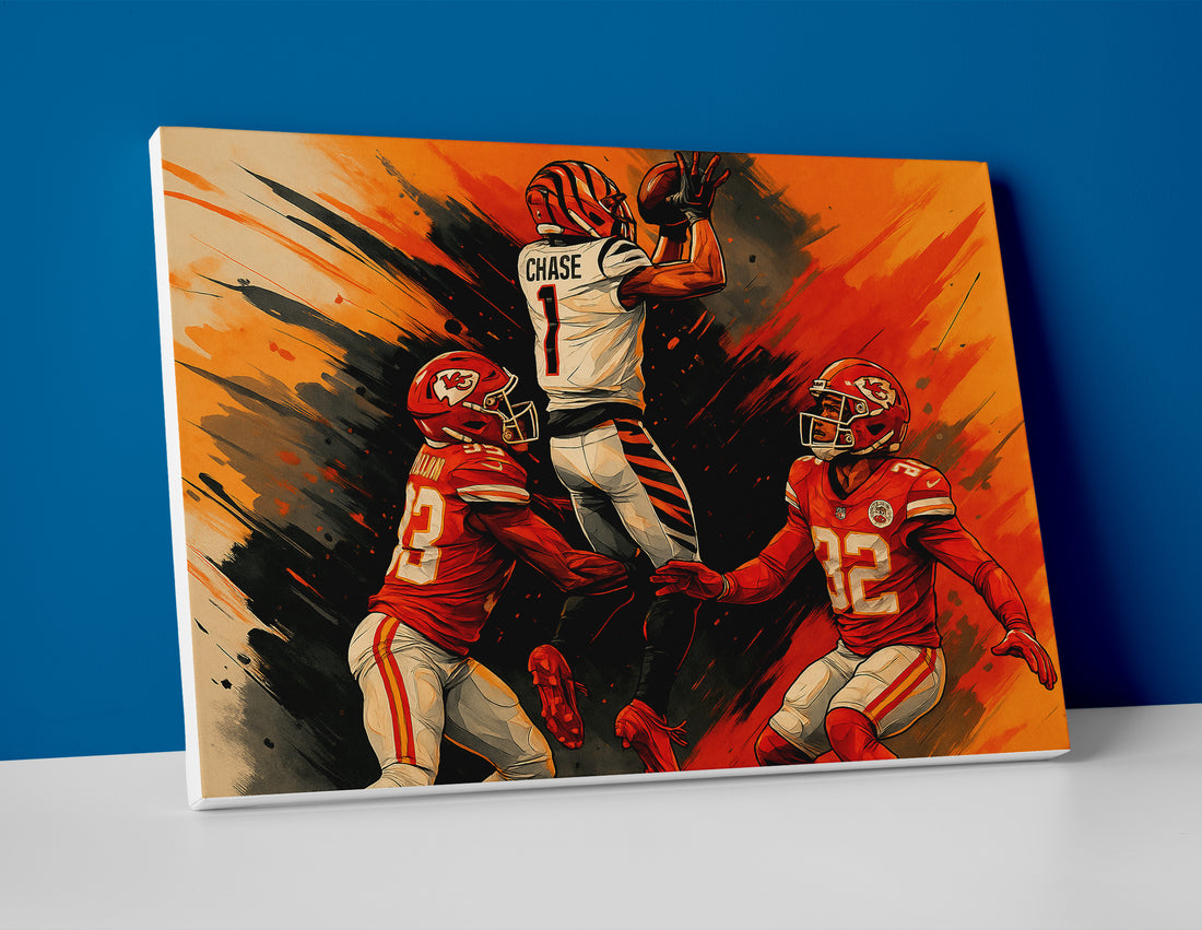 Ja'Marr Chase Catch Poster canvas painting wall art print