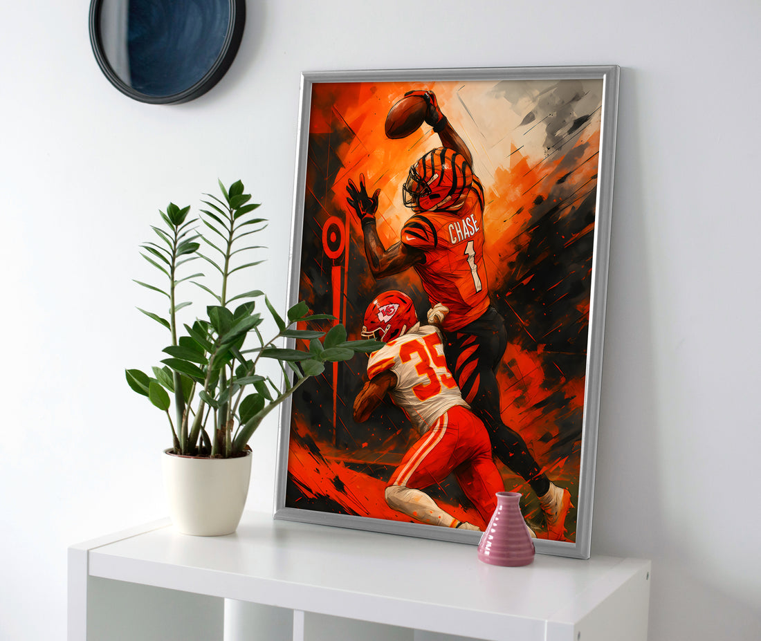 Ja'Marr Chase poster jamarr canvas wall art print decor painting bengals