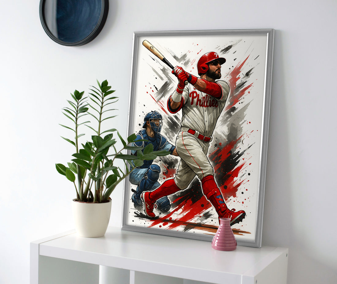 Kyle Schwarber Poster phillies canvas wall art painting