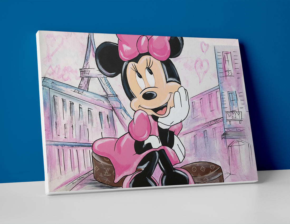 Minnie Mouse Paris Poster or Canvas Print Wall Art disney decor