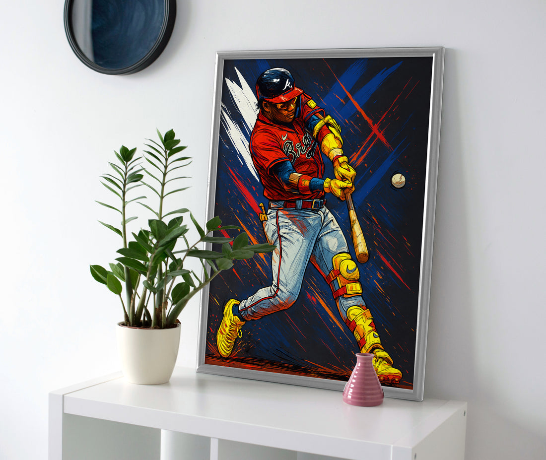 Ronald Acuna Jr Swing Poster canvas atlanta braves wall art painting