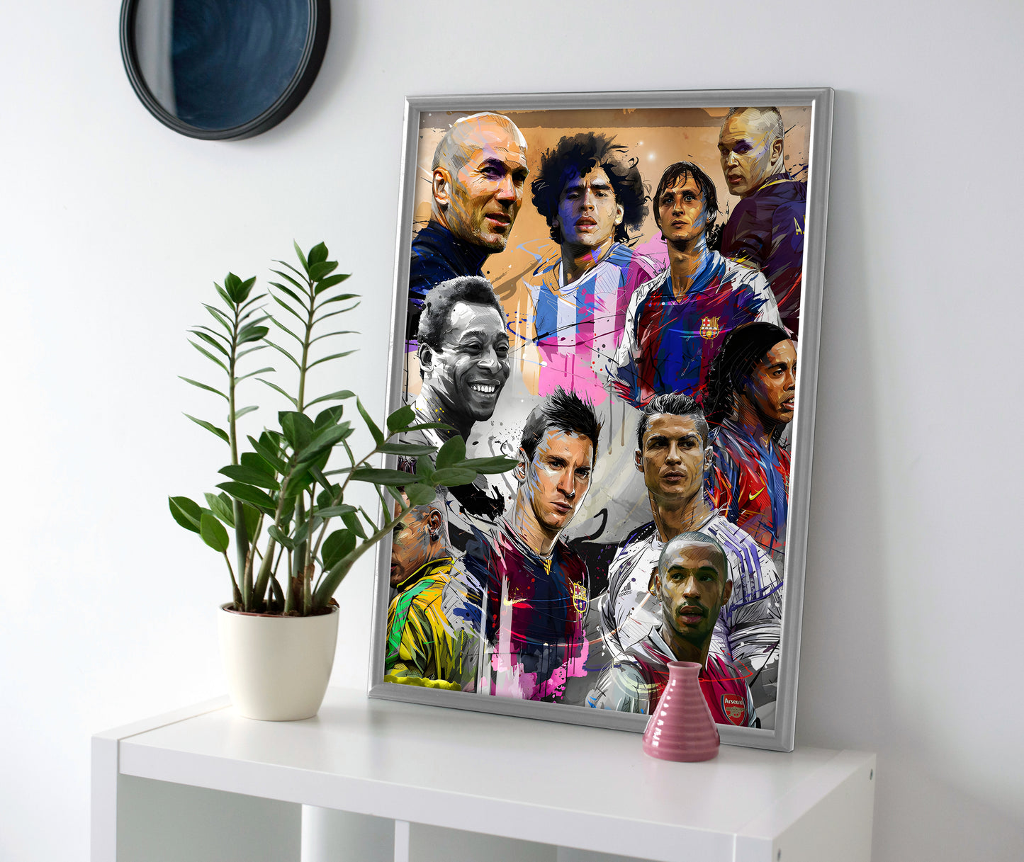 Soccer Legends poster canvas wall art print painting futbol art