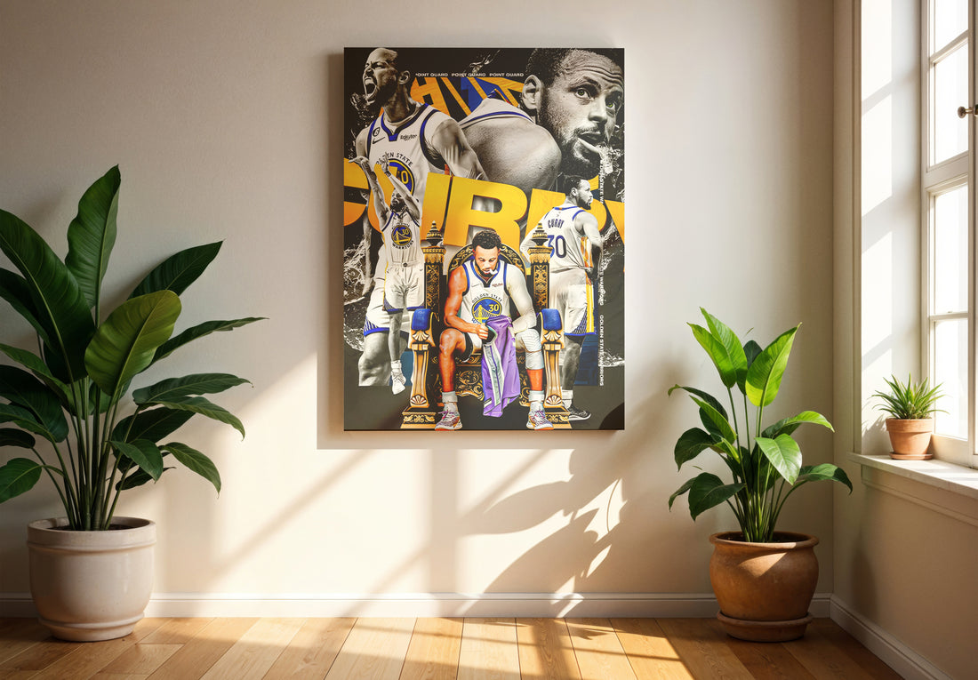 Steph Curry Throne Poster or Canvas Wall Art print artwork