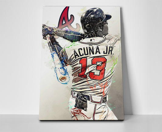 ronald acuna jr poster canvas painting wall art artwork braves mlb baseball