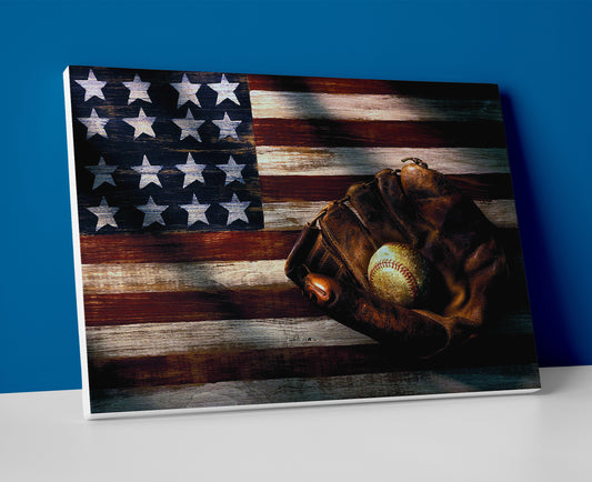american flag baseball poster canvas wall art painting artwork