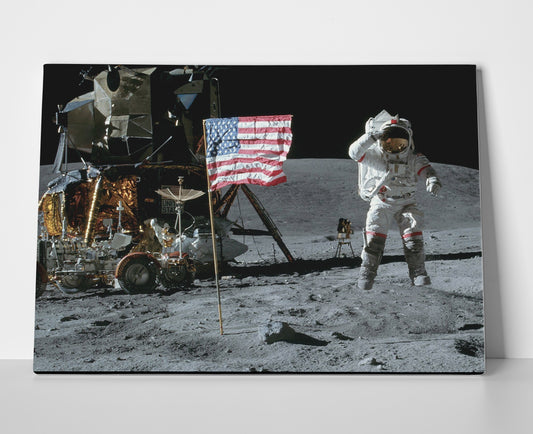 Apollo 11 Moon Landing Poster or Wrapped Canvas