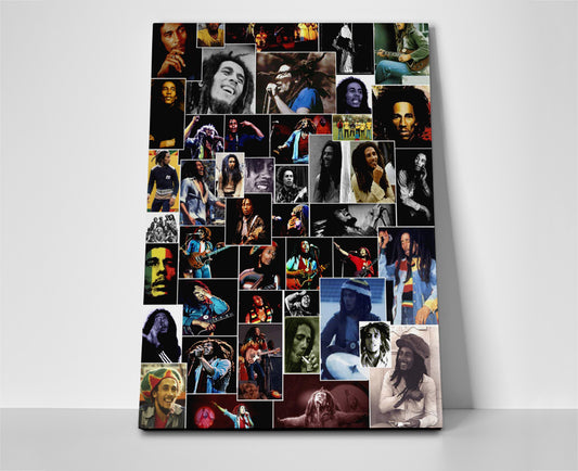 bob marley collage poster canvas wall art