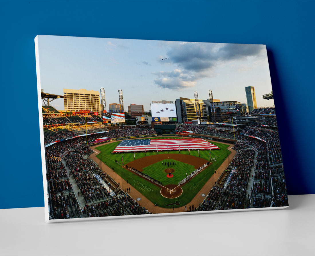 atlanta braves stadium poster canvas wall art painting artwork baseball
