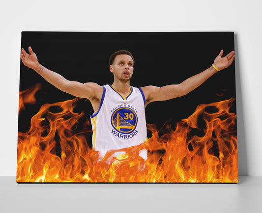 Steph Curry Fire Poster canvas stephen