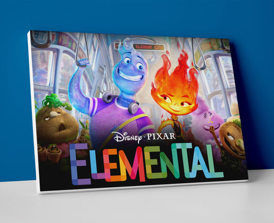 elemental movie poster canvas wall art disney pixar painting artwork decor