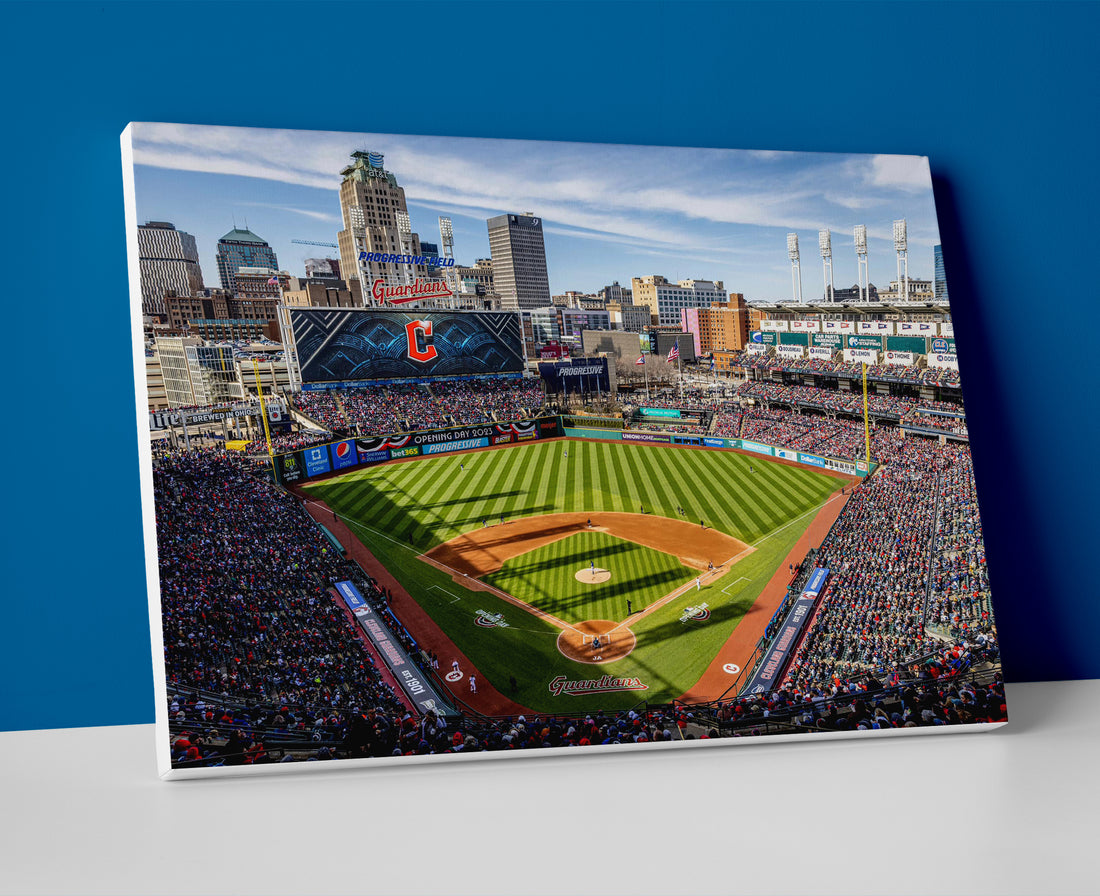 cleveland guardians stadium poster canvas wall art painting artwork baseball