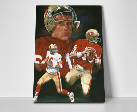Joe Montana Painting poster canvas wall art 49ers artwork