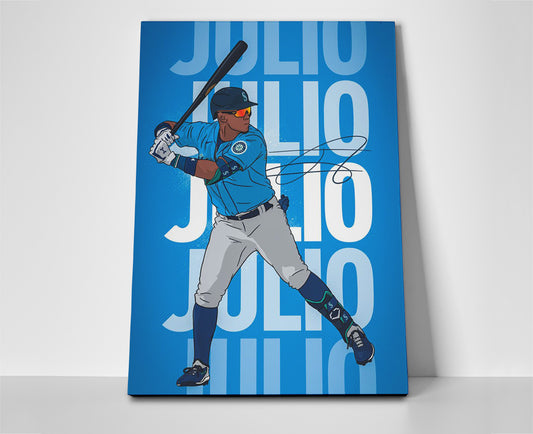 julio rodriguez poster canvas wall art painting artwork mariners baseball