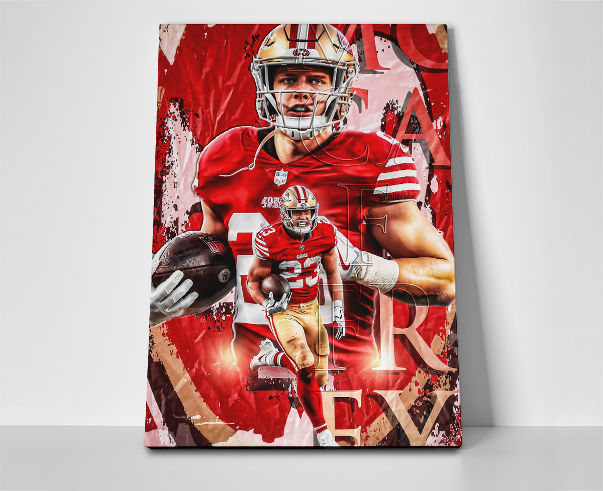 49erschristian mccaffrey poster canvas wall art painting 49ers