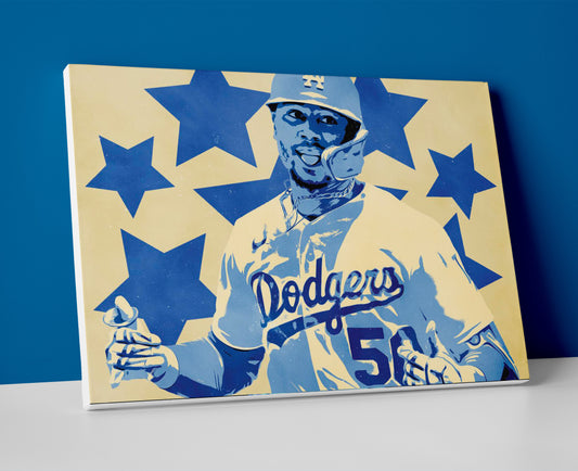 mookie betts poster canvas la dodgers wall art painting artwork baseball