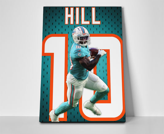 tyreek hill poster canvas miami dolphins football wall art