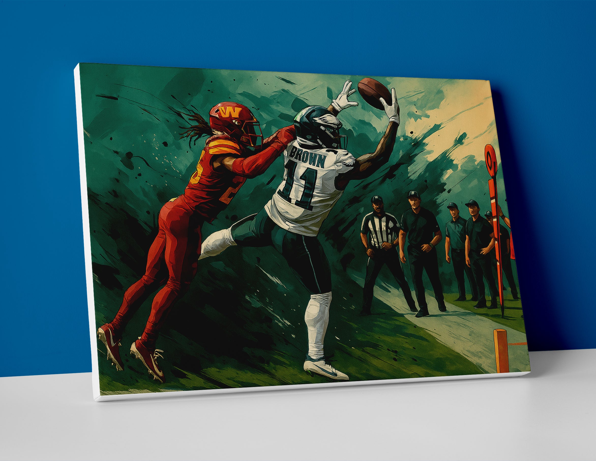 AJ Brown poster eagles canvas painting wall art print decor