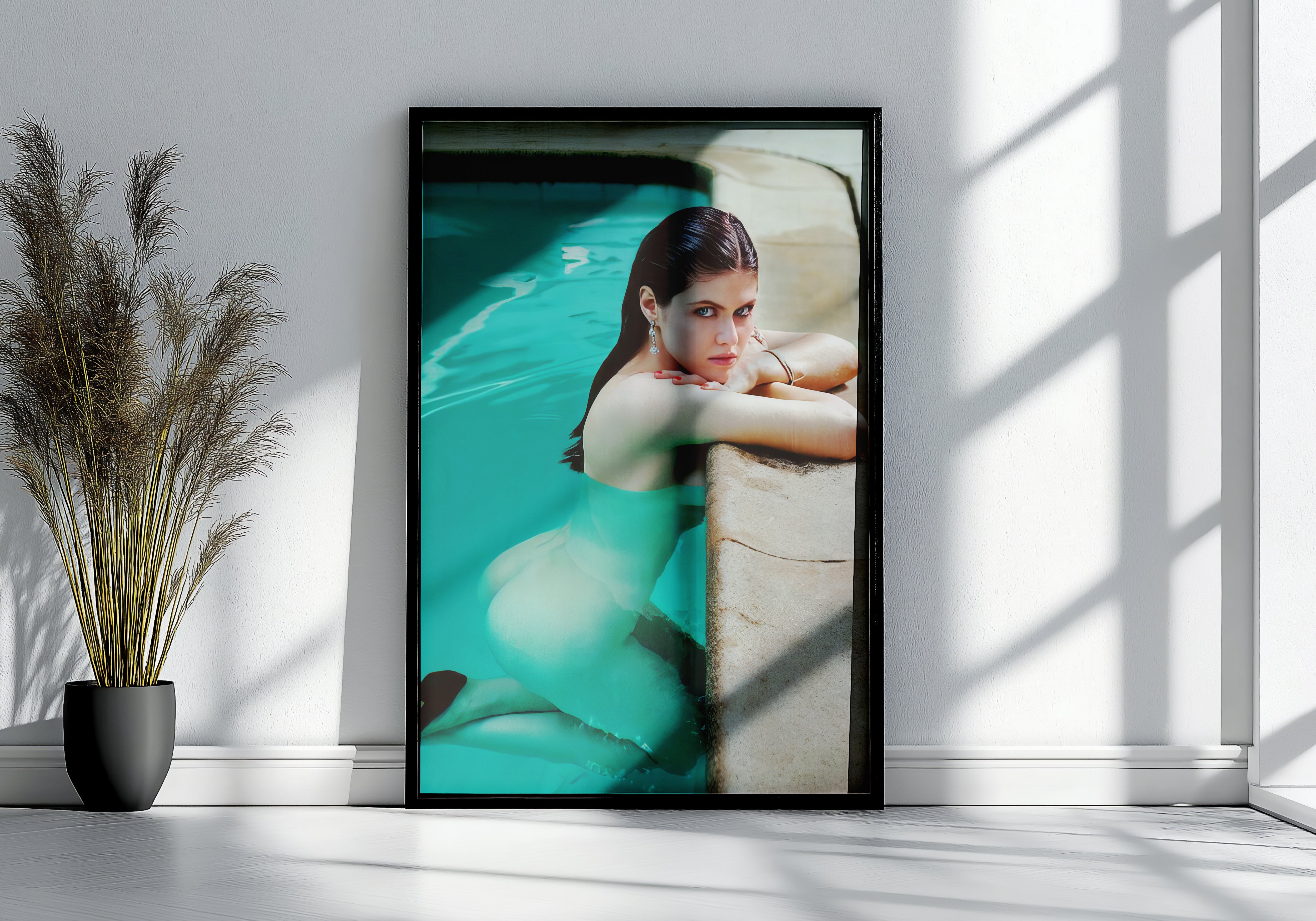 Alexandra Daddario Pool Poster or Canvas Wall Art