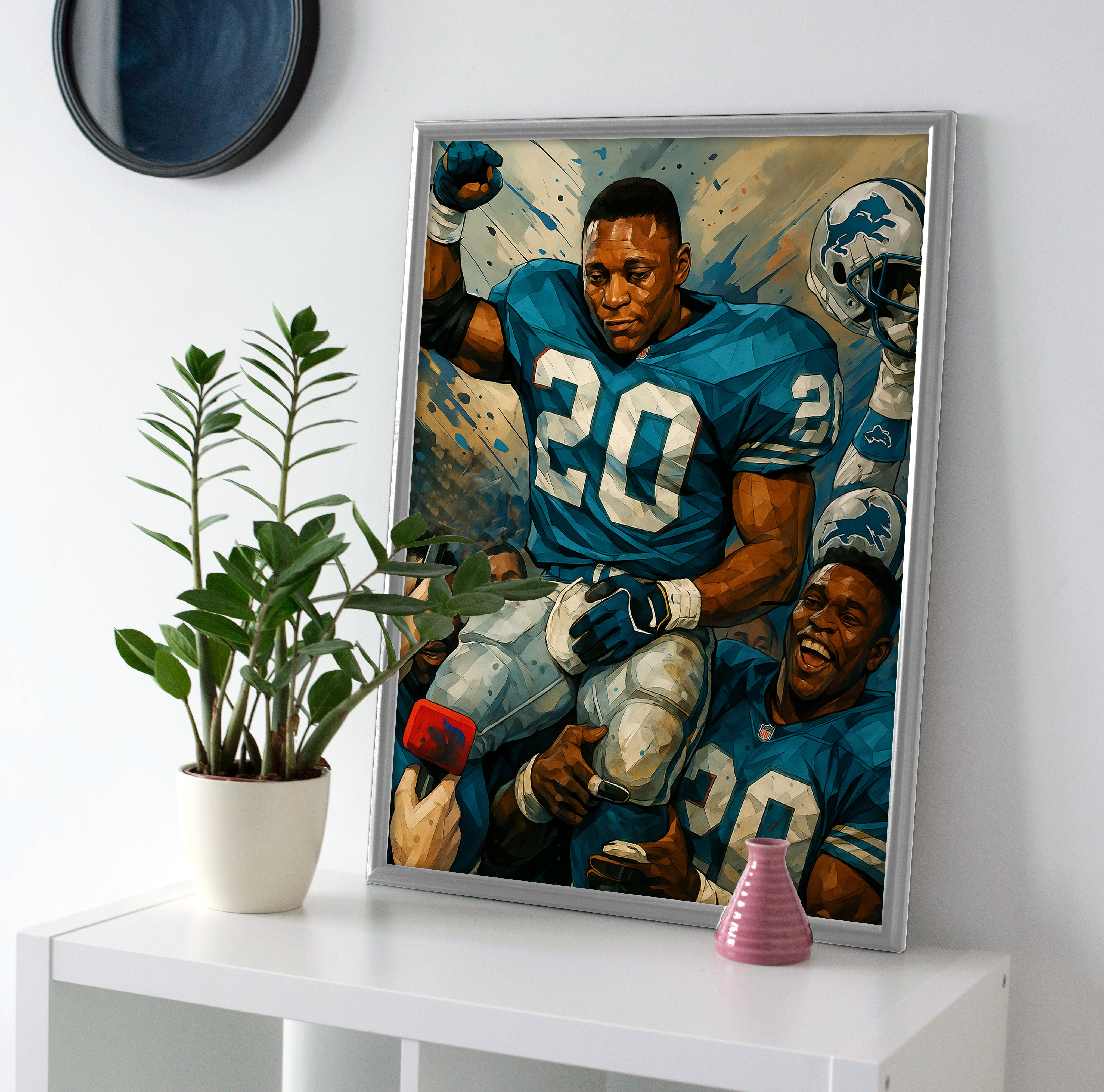 Barry Sanders Poster canvas painting wall art print lions decor