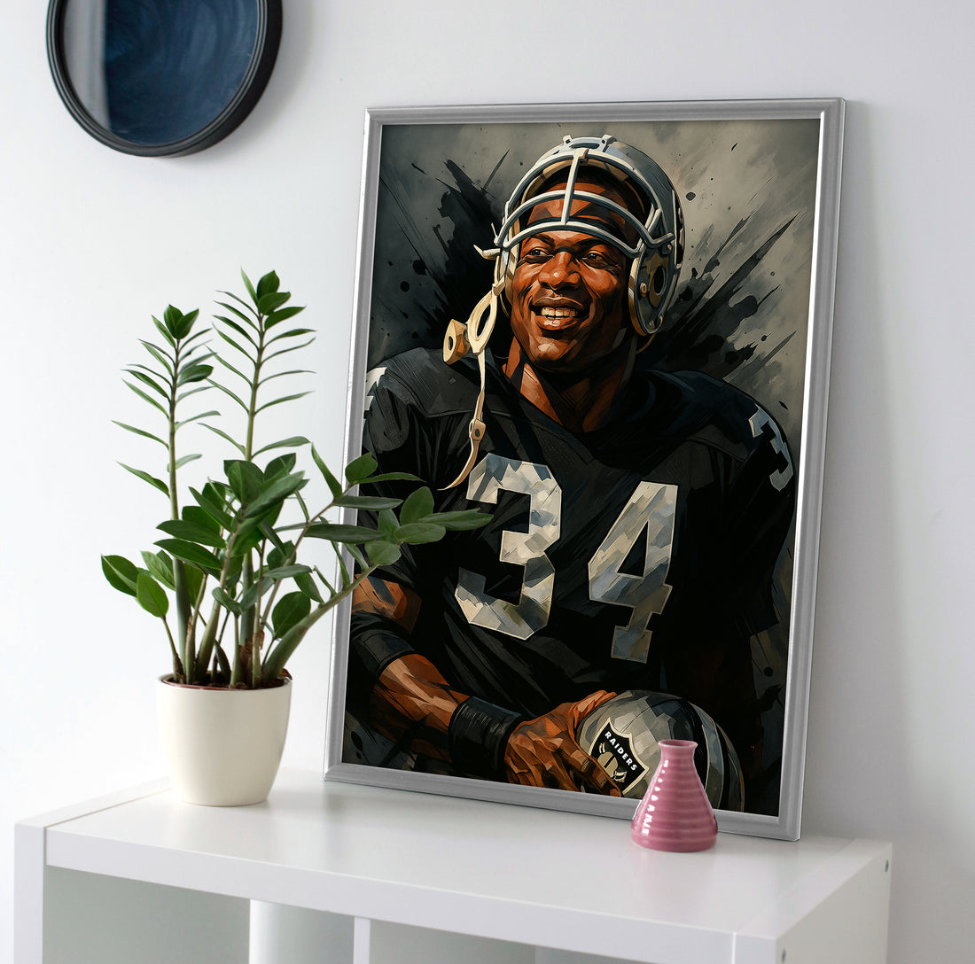 Bo Jackson poster canvas painting wall art print raiders decor