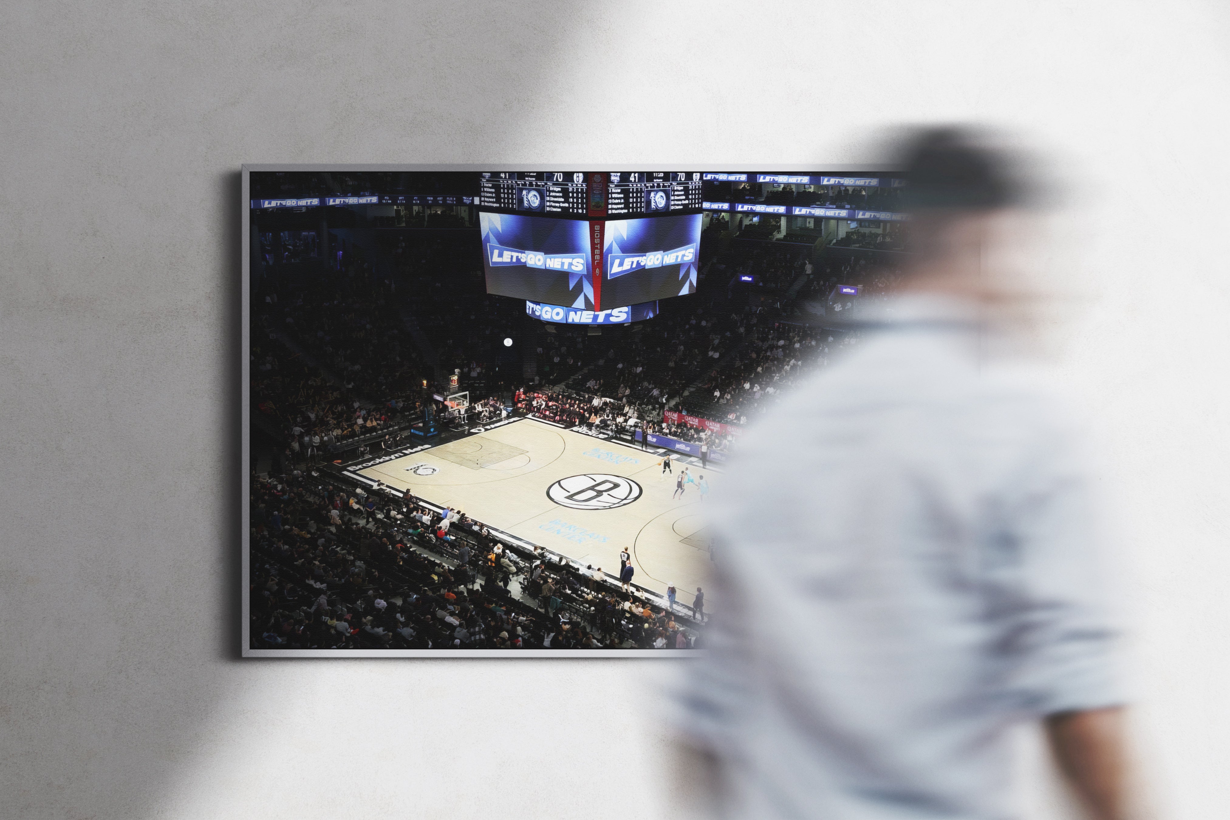 Brooklyn Nets Arena Poster or Canvas Wall Art print decor