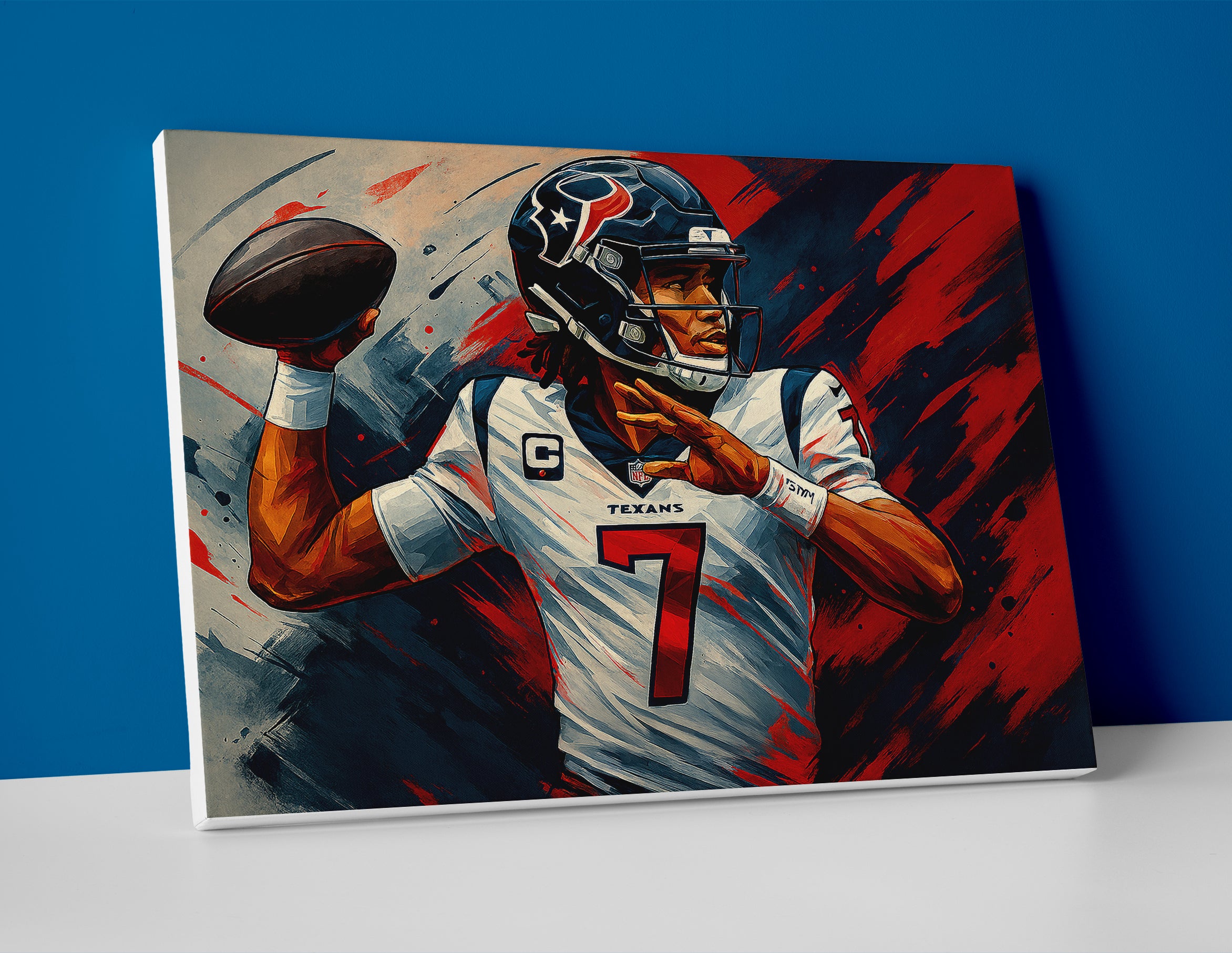 CJ Stroud poster painting canvas wall art print texans decor