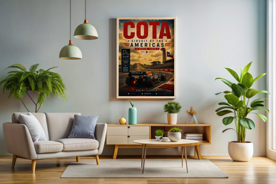 COTA Circuit of the Americas Vertical Racing Poster & Canvas