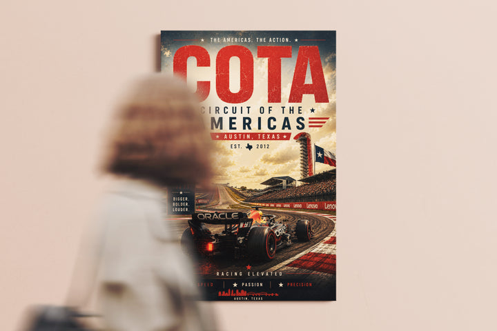 COTA Circuit of the Americas Vertical Racing Poster & Canvas