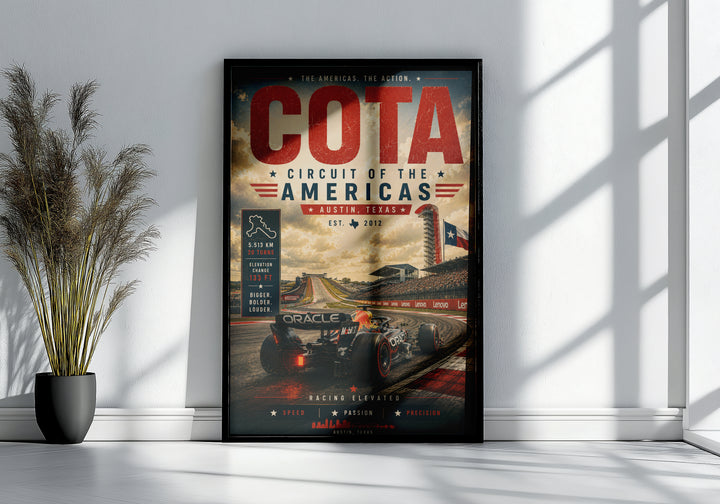 COTA Circuit of the Americas Vertical Racing Poster & Canvas