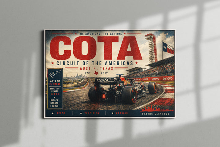 COTA Circuit of the Americas Racing Poster & Canvas
