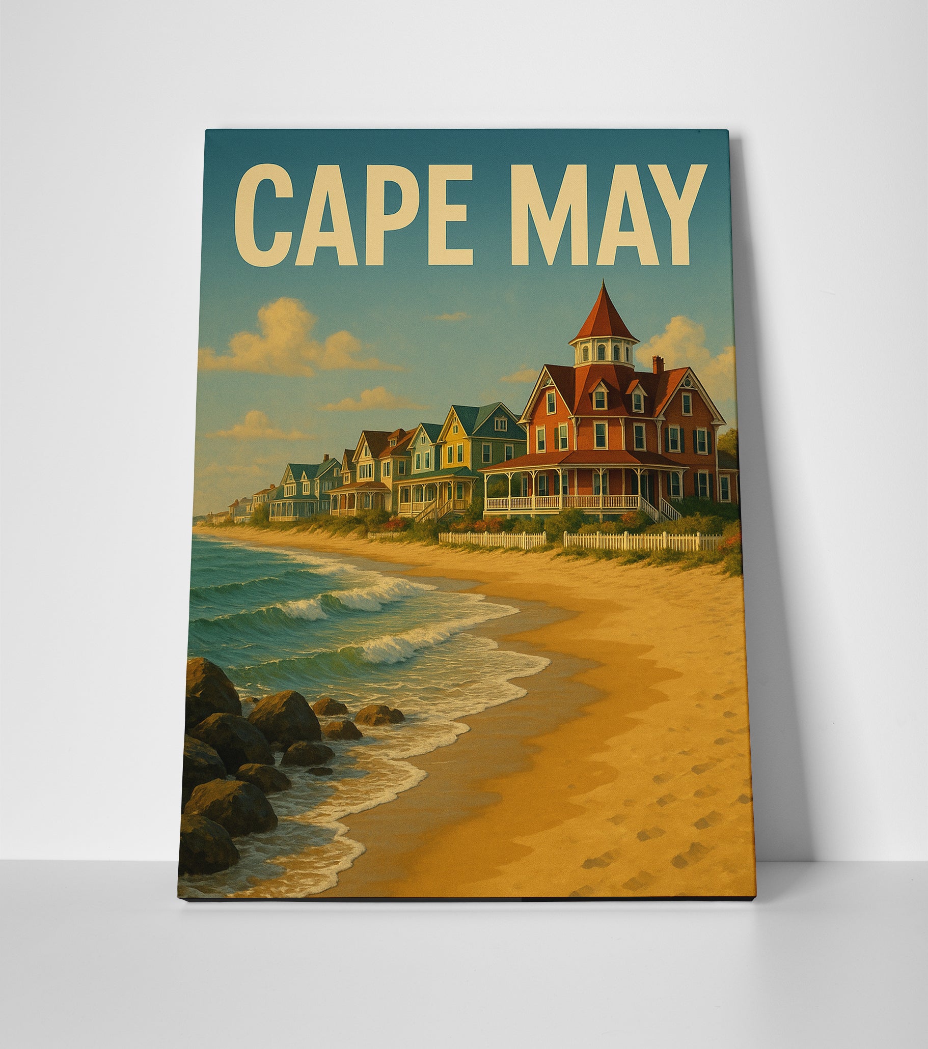 Cape May Beach Poster canvas wall art print home decor