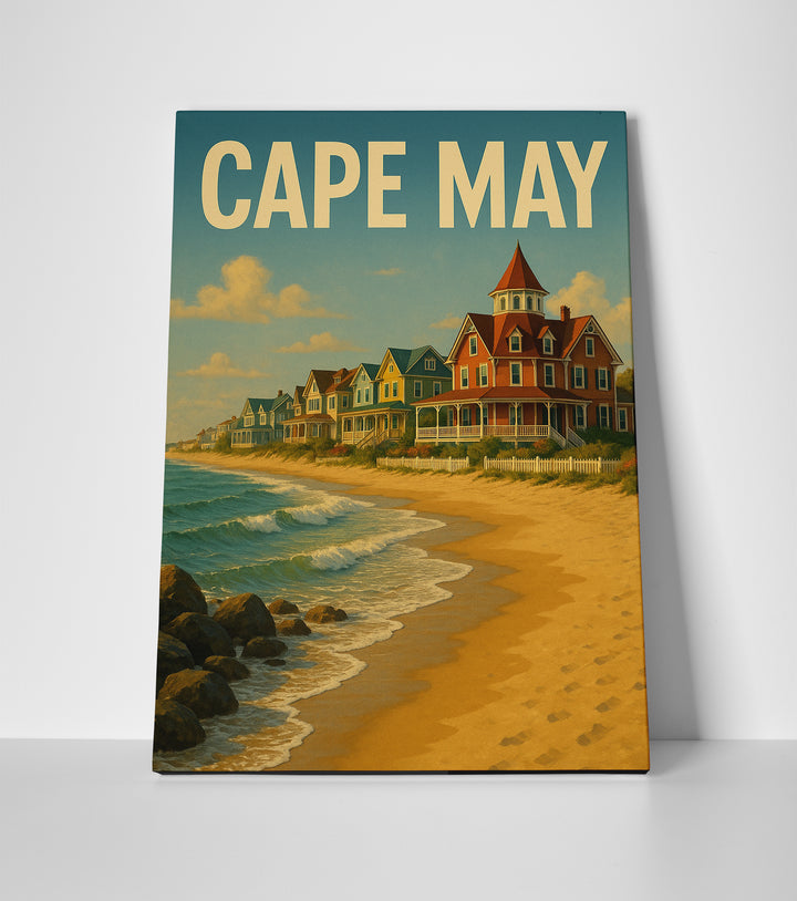 Cape May Beach Poster canvas wall art print home decor