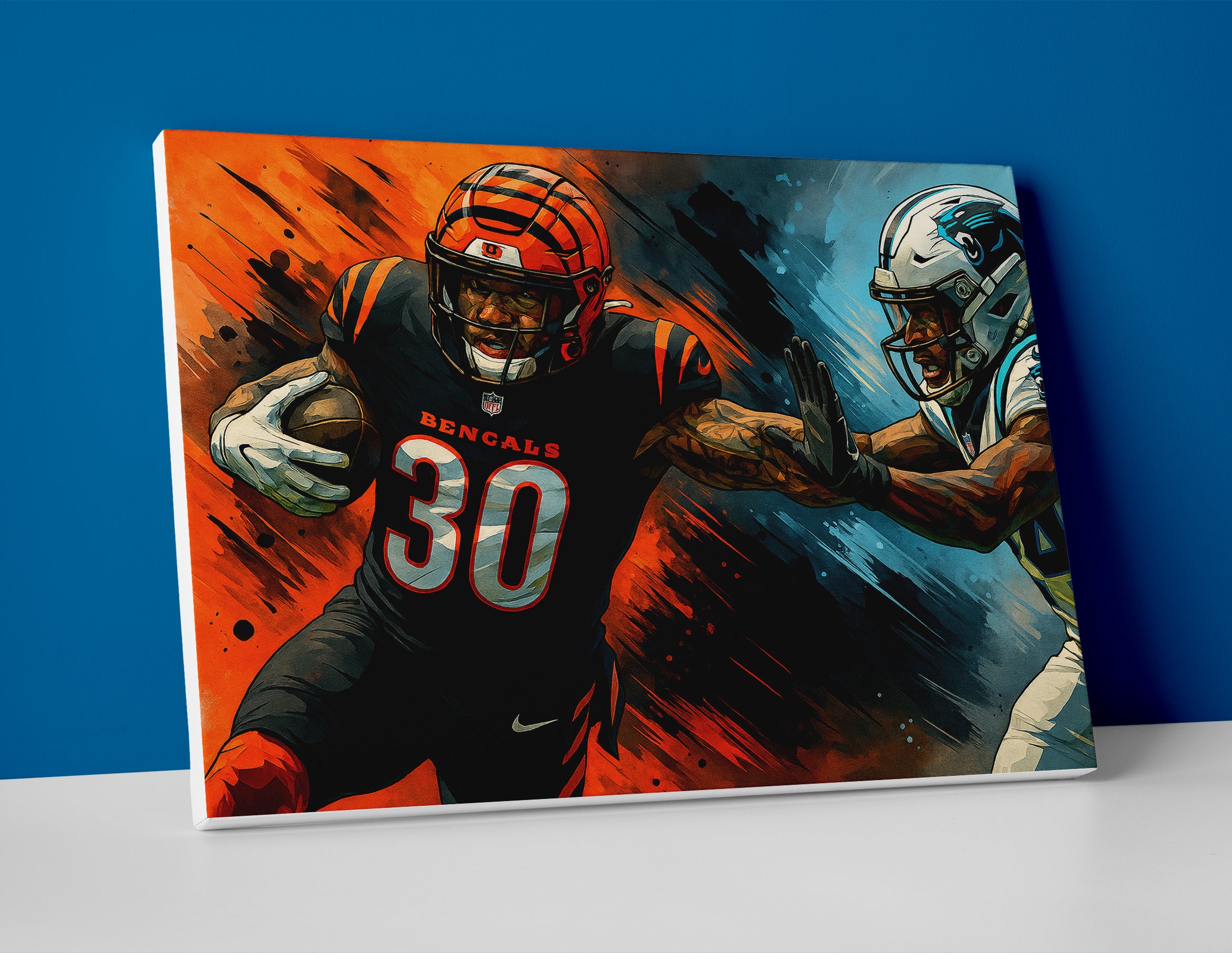 Chase Brown poster bengals painting canvas wall art print