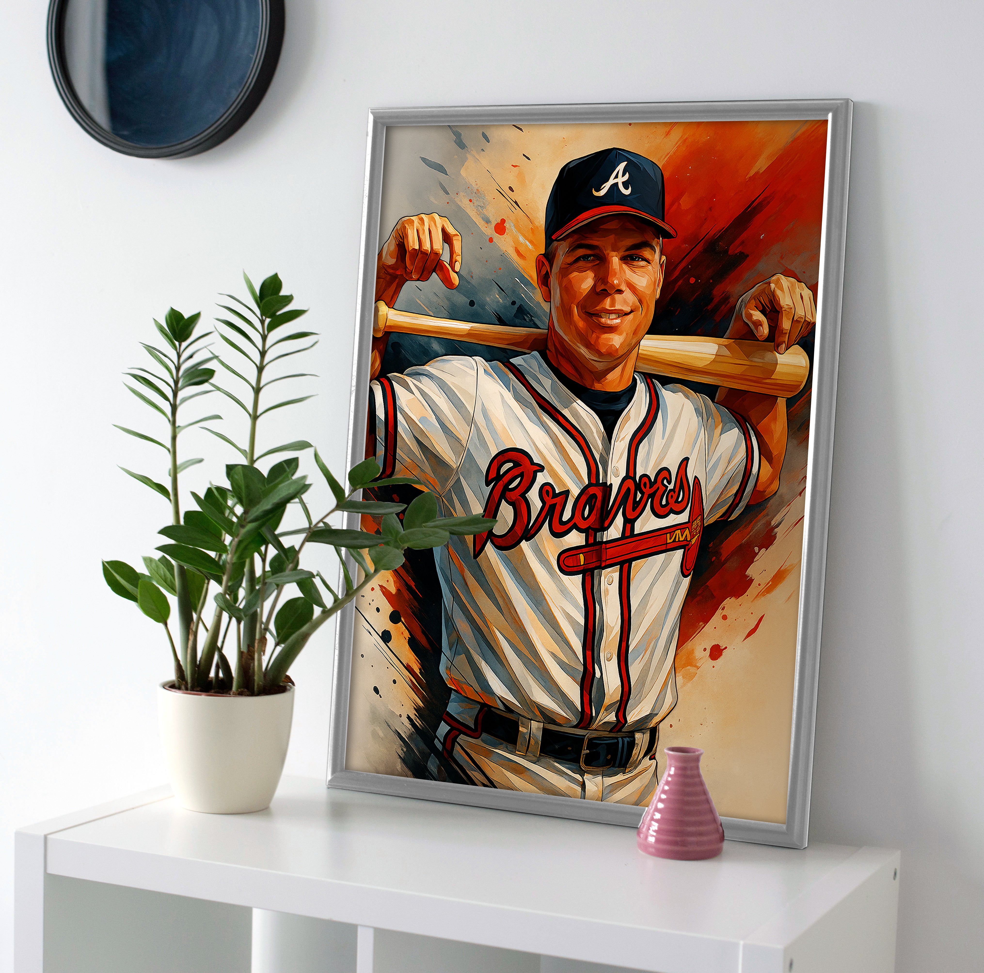 Chipper Jones poster painting canvas wall art print atlanta braves decor