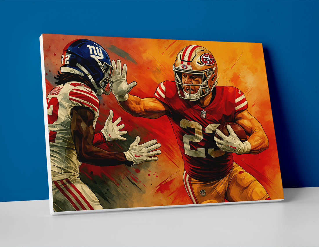 Christian McCaffrey Painting Poster canvas wall art print