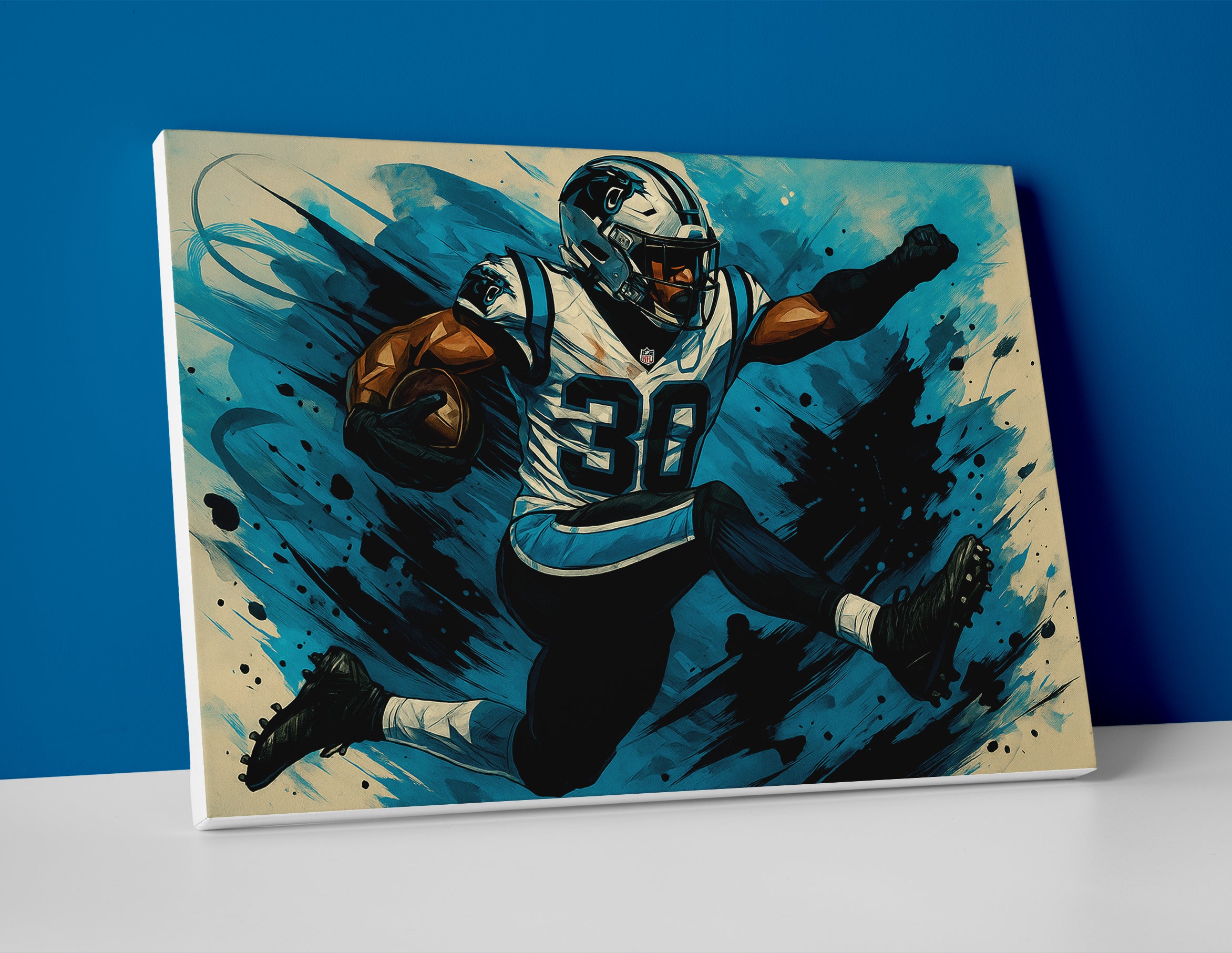 Chuba Hubbard poster canvas painting wall art panthers print