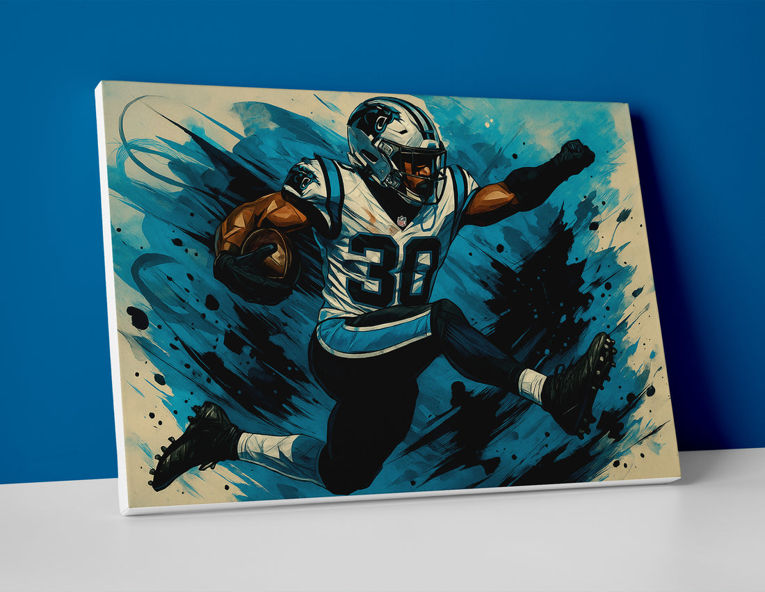 Chuba Hubbard poster canvas painting wall art panthers print