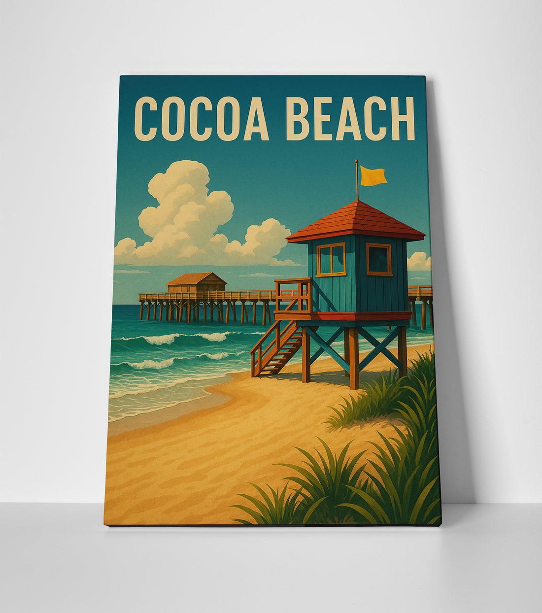 Cocoa Beach poster canvas wall art print decor