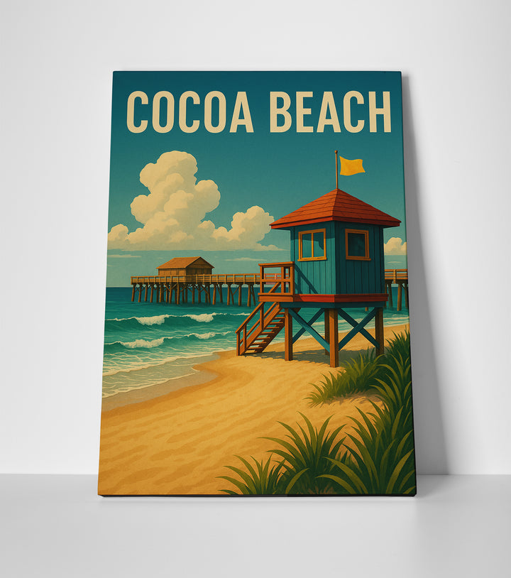 Cocoa Beach poster canvas wall art print decor