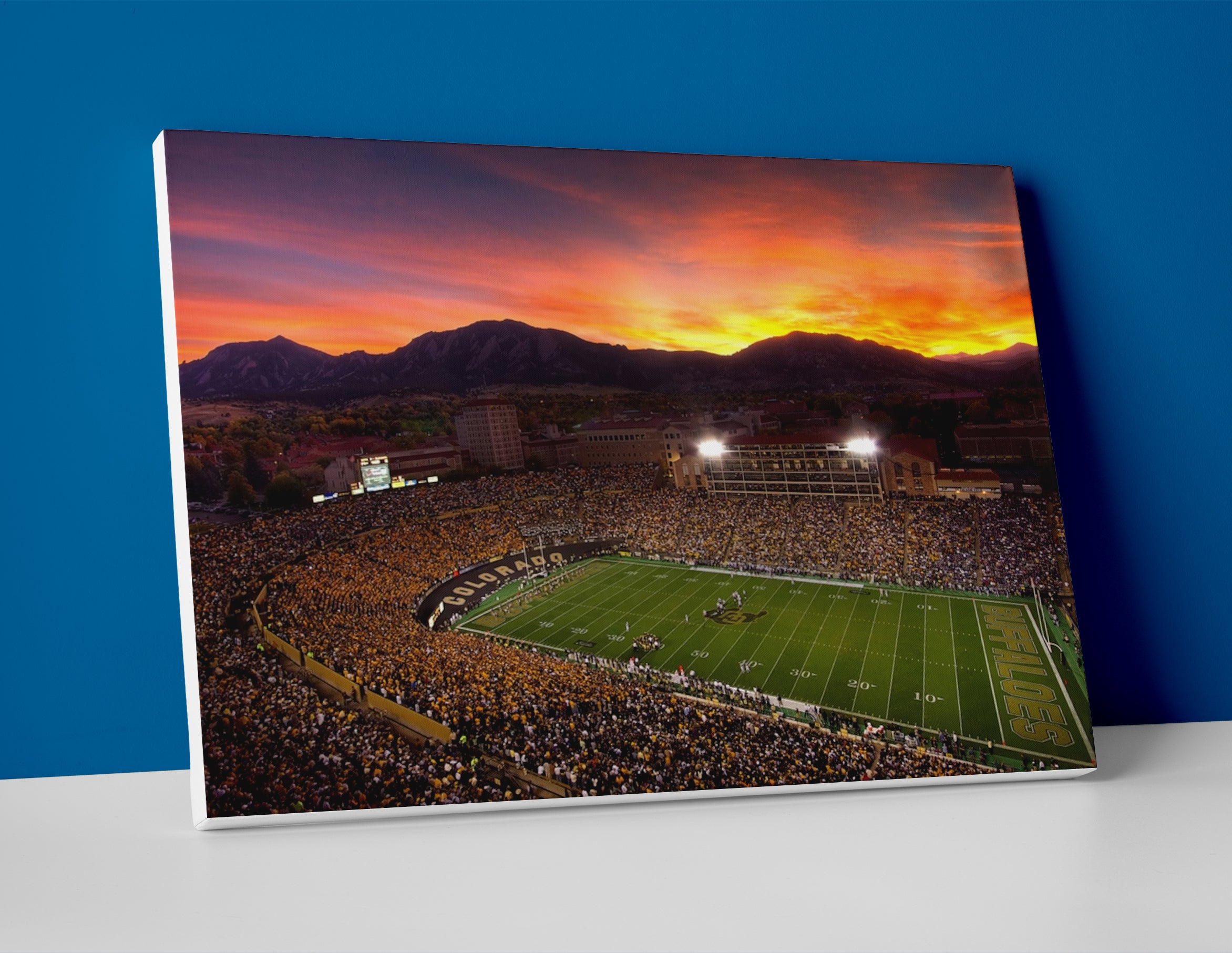 Colorado Buffalos football stadium poster canvas wall art
