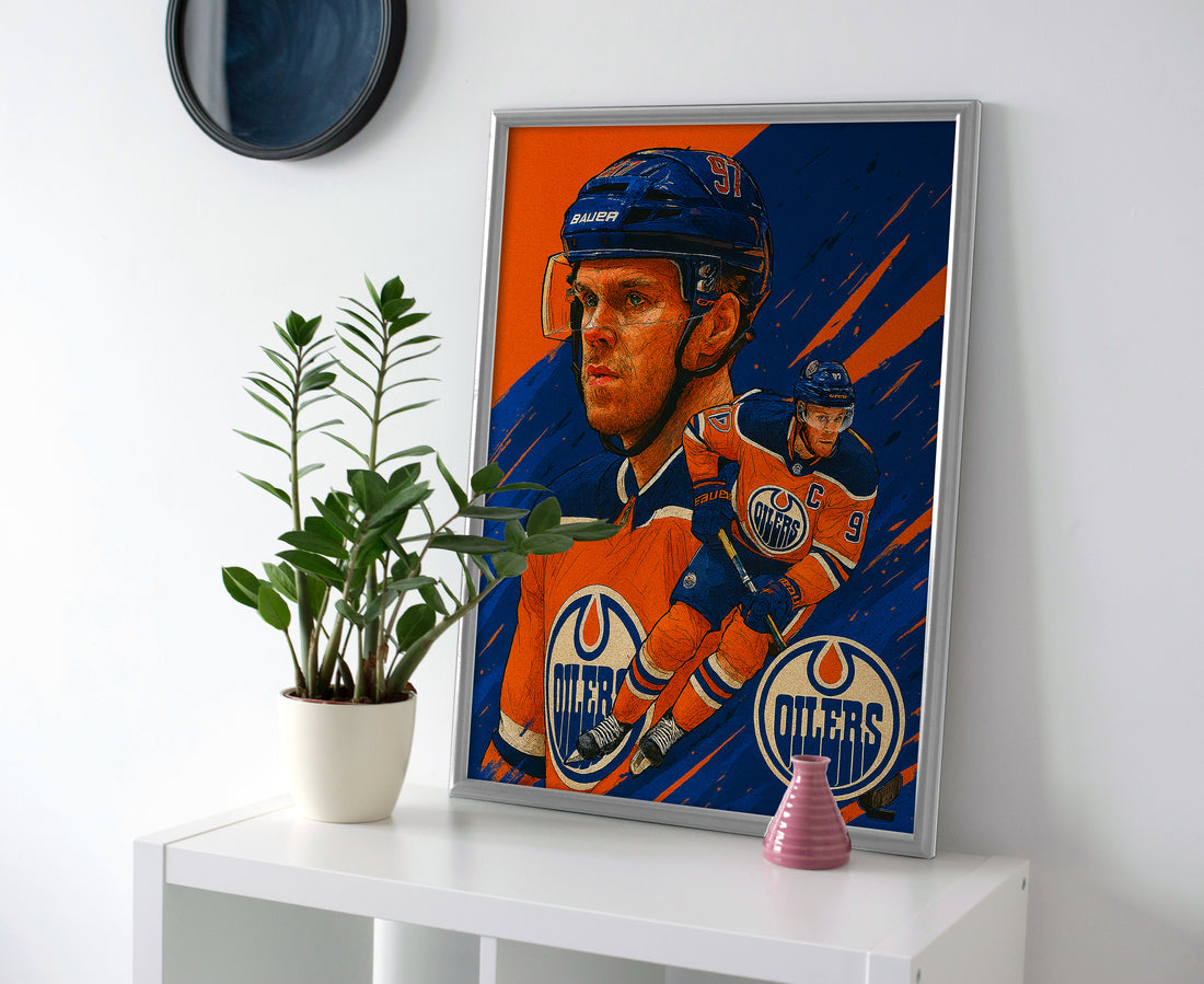 Connor McDavid Poster canvas wall art hockey oilers print painting