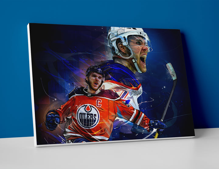 Connor McDavid Poster canvas wall art hockey oilers print painting oilers