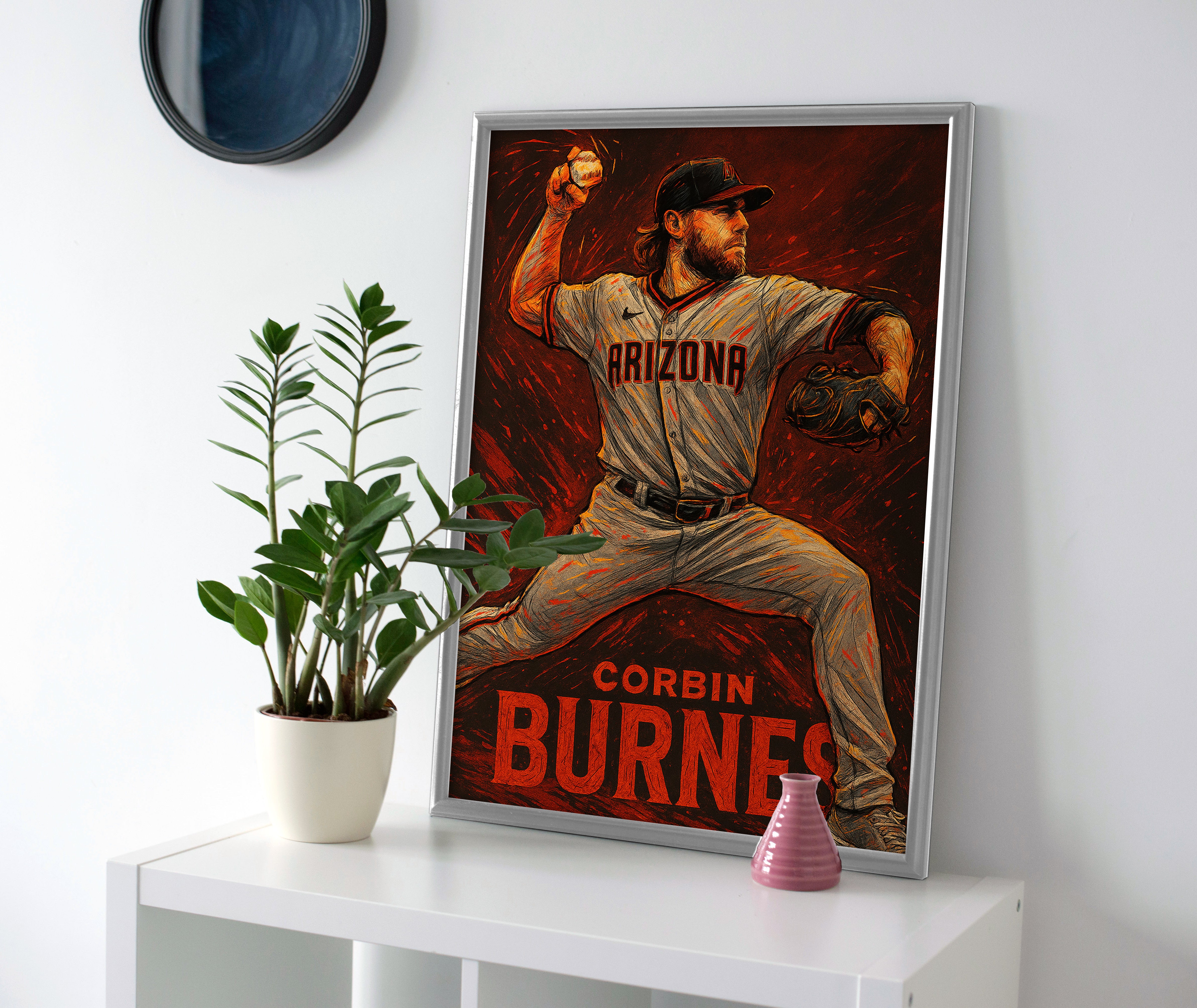 Corbin Burnes Dbacks Poster canvas wall art zrizona diamondbacks