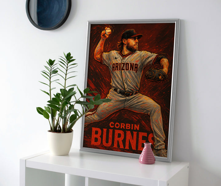 Corbin Burnes Dbacks Poster canvas wall art zrizona diamondbacks