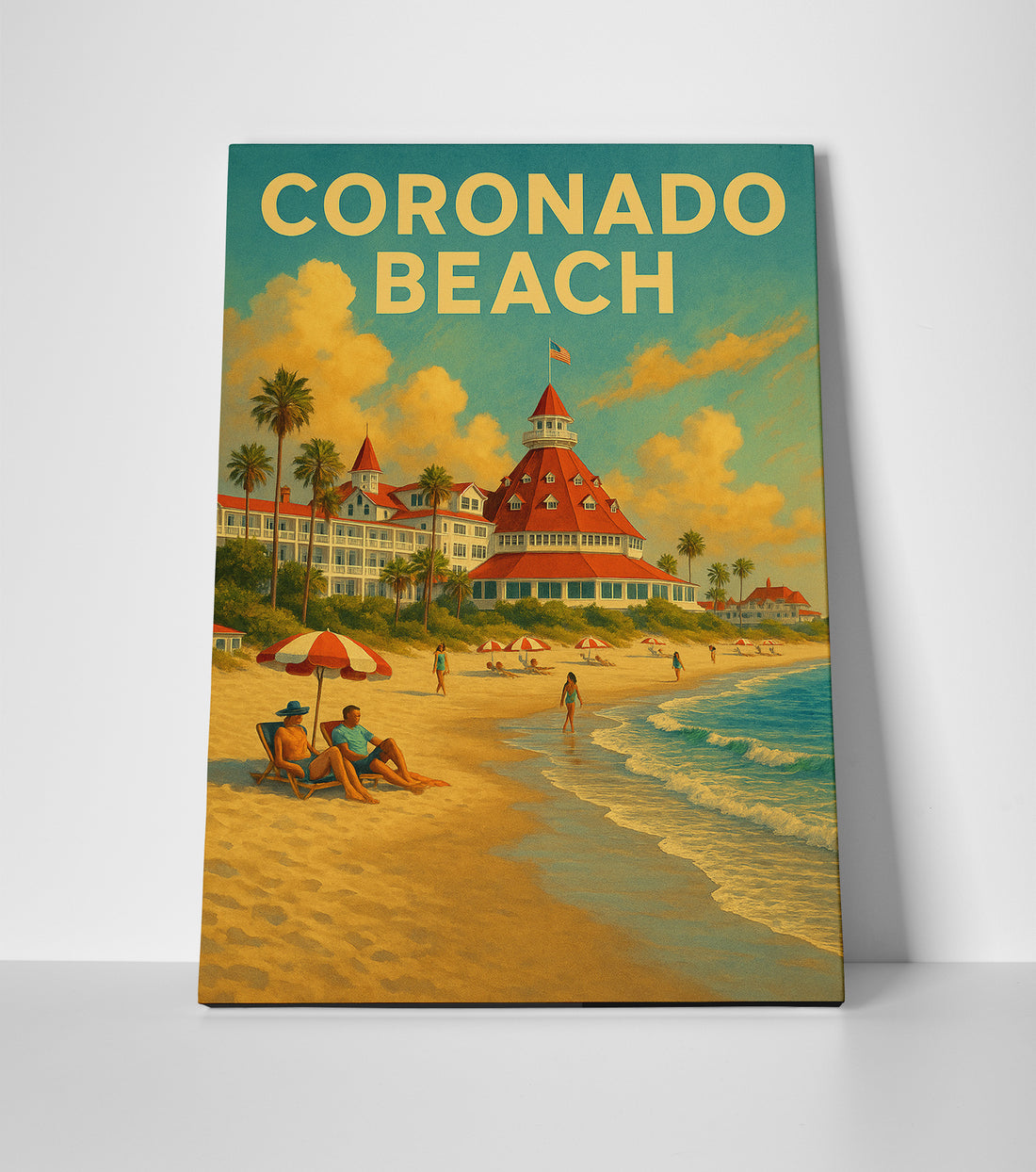 Coronado beach poster canvas wall art print decor