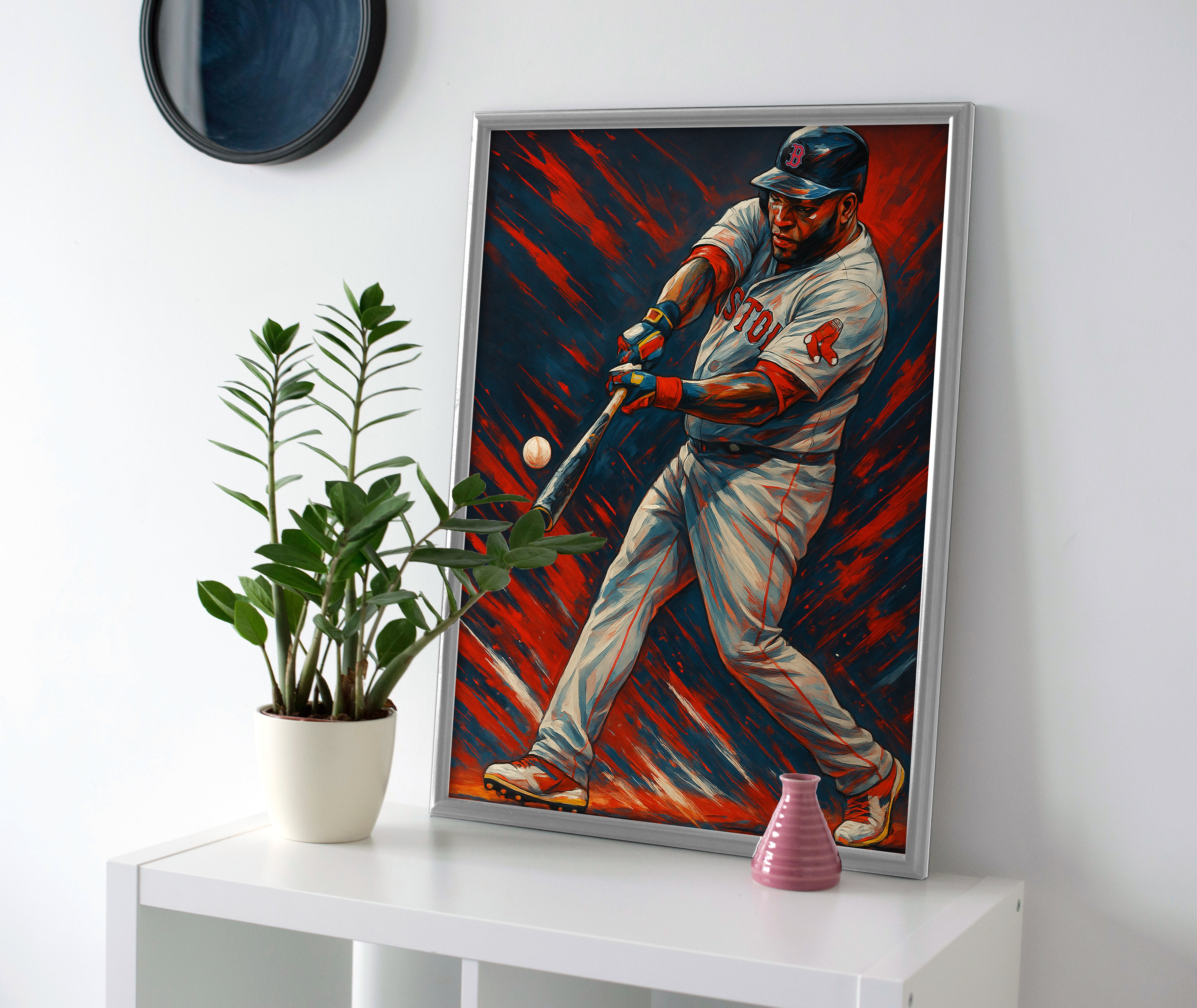 David Ortiz poster canvas wall art painting print big papi red sox