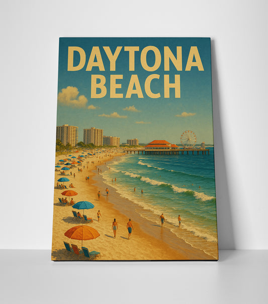 Daytona Beach poster canvas wall art print decor