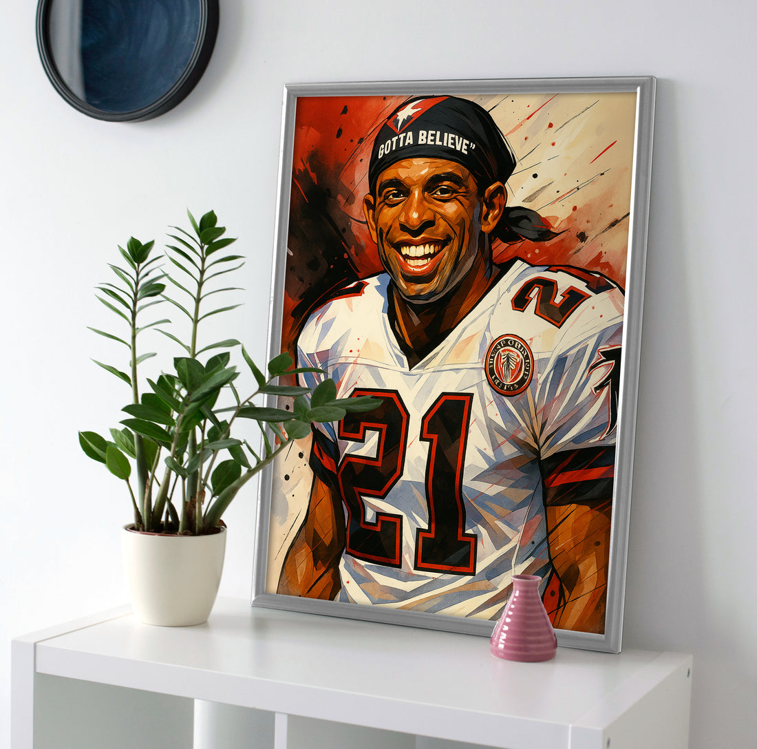 Deion Sanders poster canvas painting wall art print falcons decor
